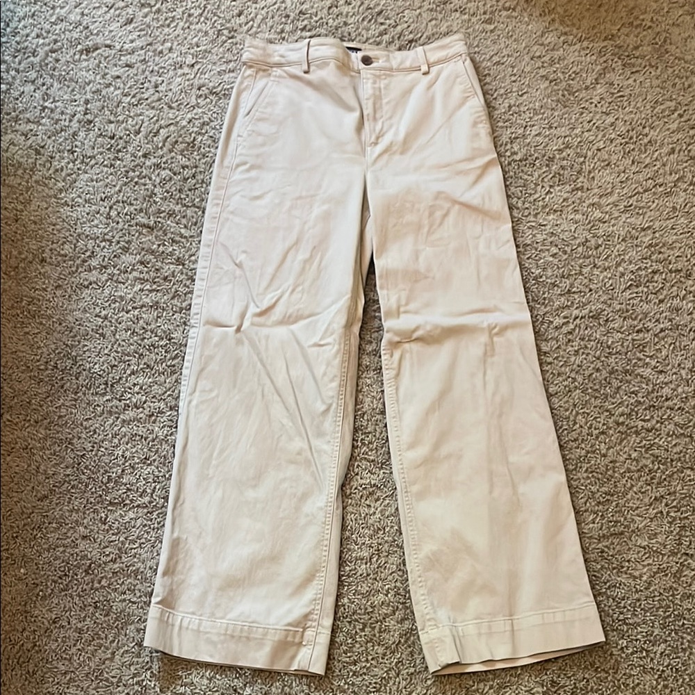 J. Crew Cream Straight Leg Pants
